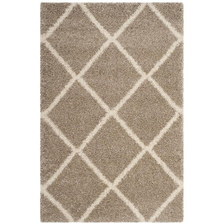 Flowers First 3 x 5 ft. Hudson Shag Power Loomed Rug; Beige & Ivory - Small Rectangle FL2149524